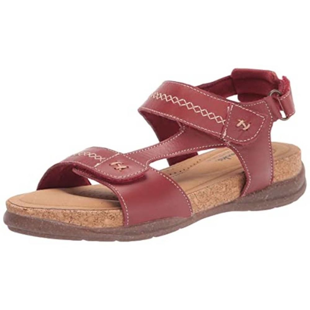 Clarks Womens Roseville Mae Red Leather sling-back Sandals red